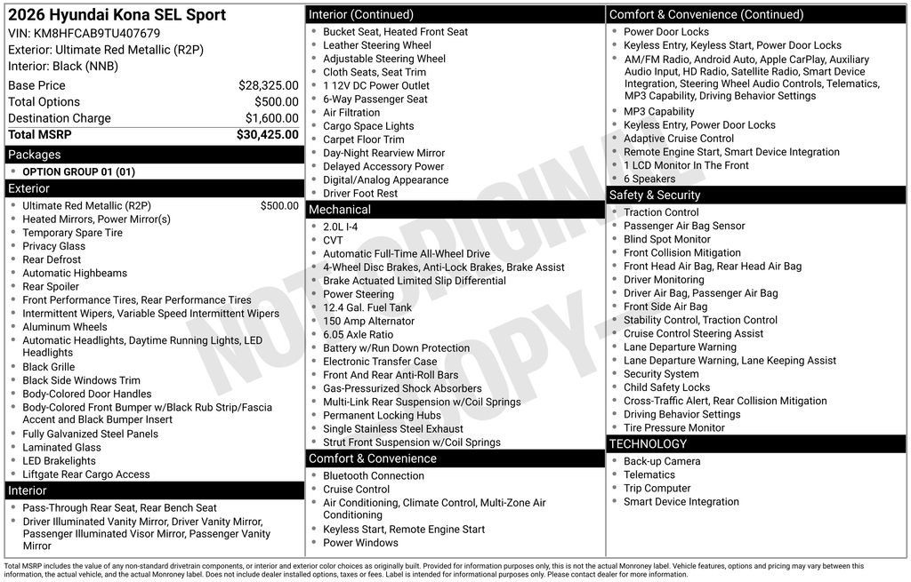 New 2026 Red Hyundai SEL Sport AWD image 24