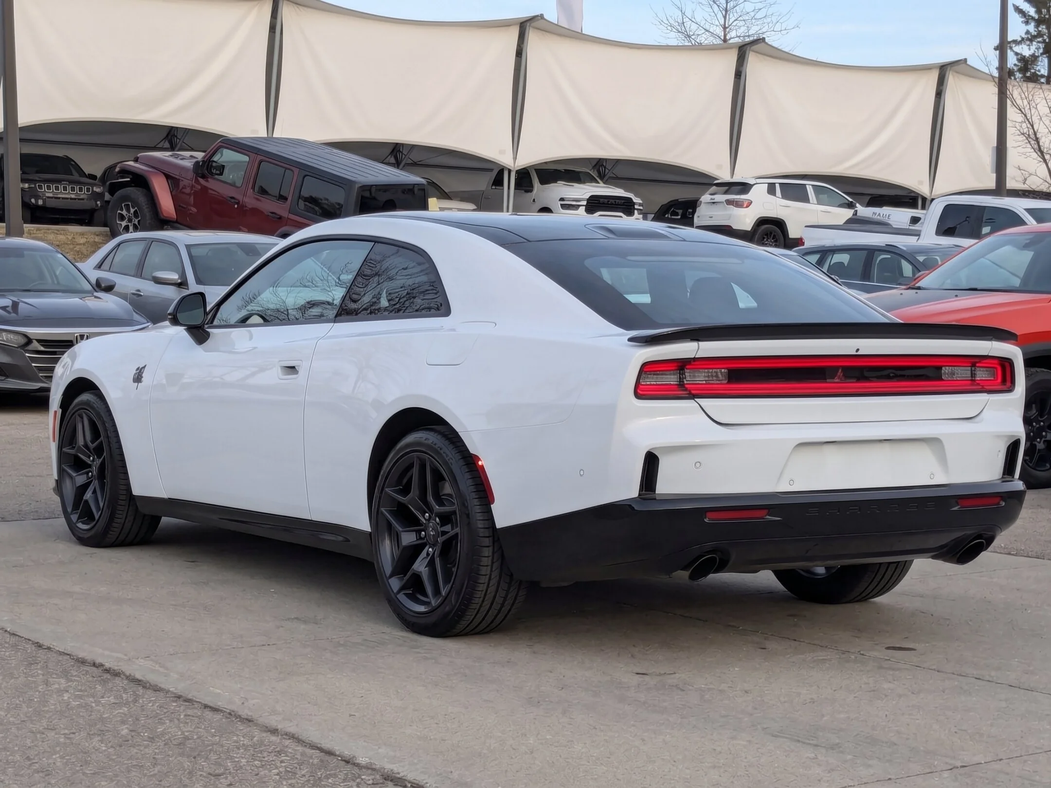 New 2026 White Dodge Scat Pack - - Blacktop Pkg - Two-Tone Black Roof - 20 Black Wheels - Adaptive Cruise & More! image 6