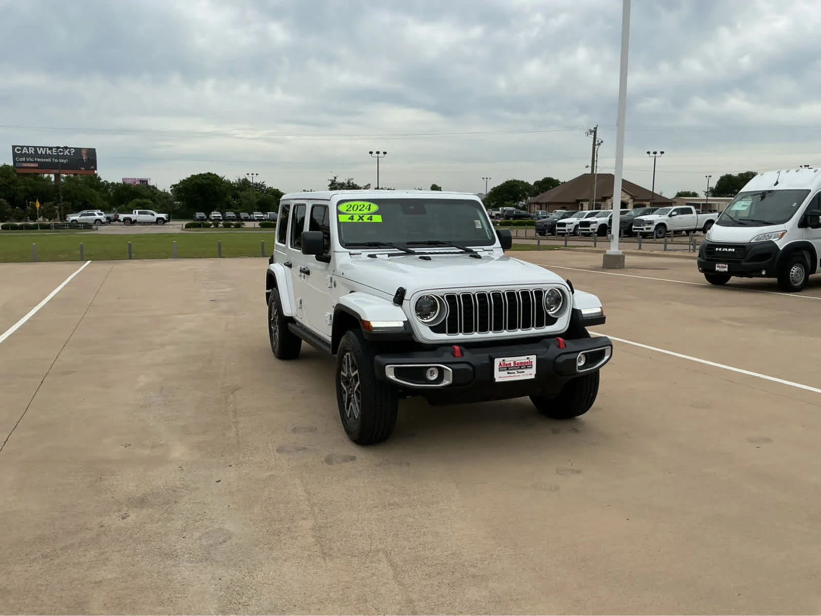 Used 2024 Bright White Clearcoat Jeep Sahara image 5
