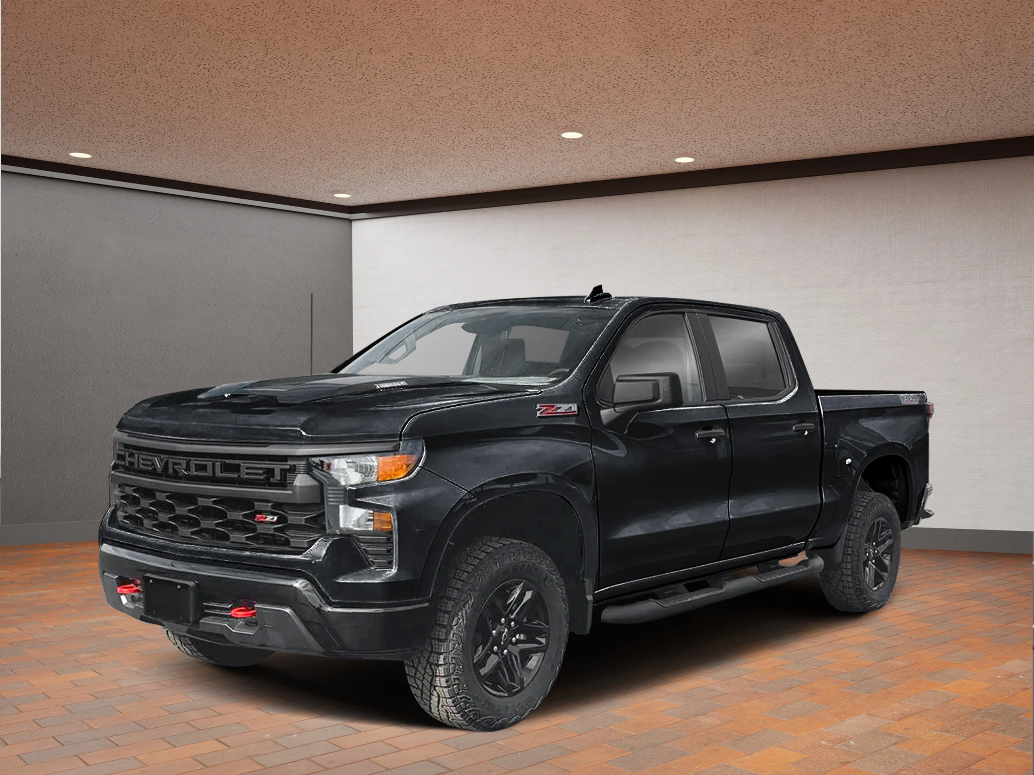 New 2026 Black Chevrolet Crew Cab Short Box 4-Wheel Drive Custom Trail Boss image 1