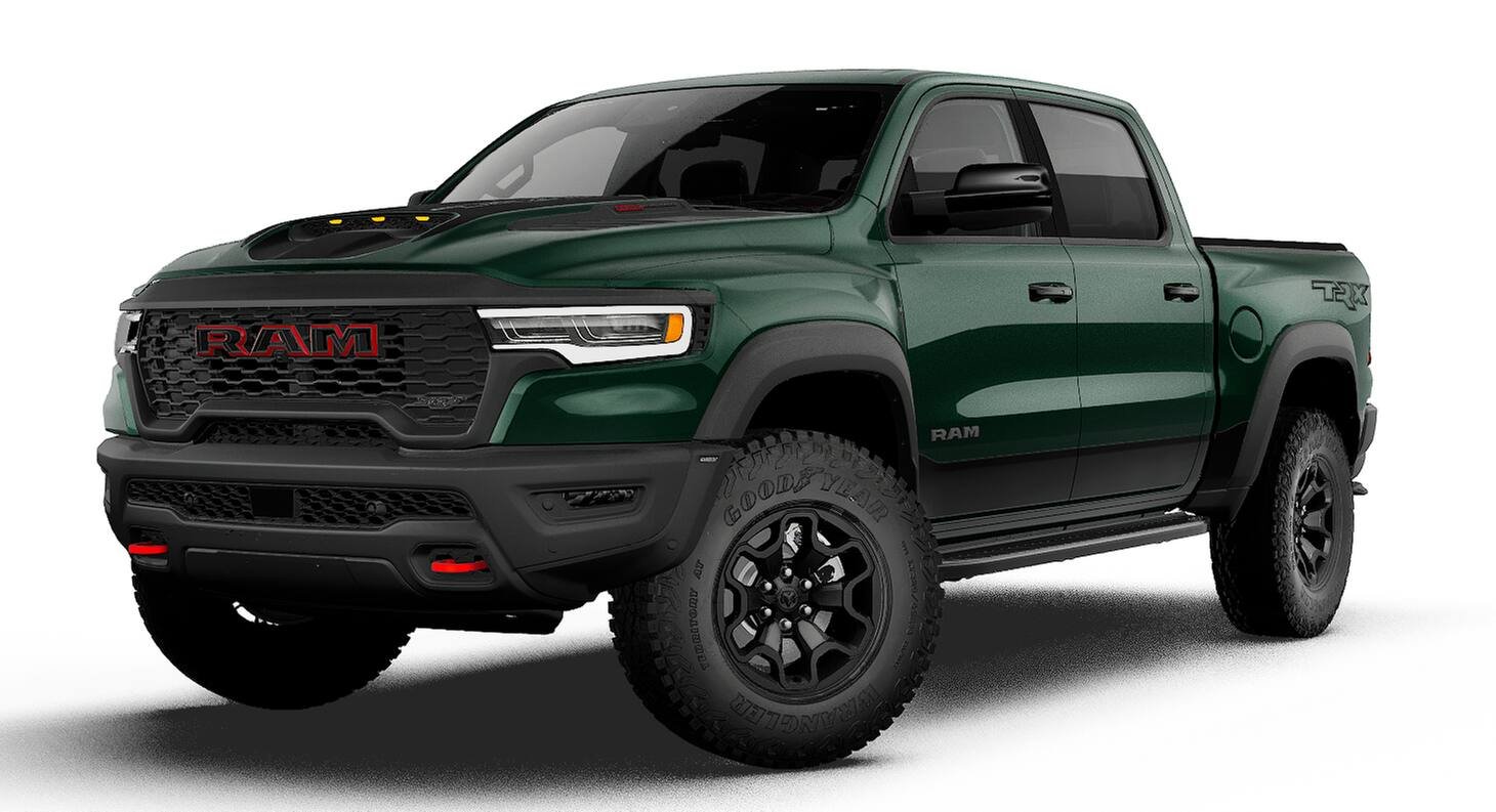 New 2027 Serrano-Green Metallic Exterior Paint RAM TRX image 1