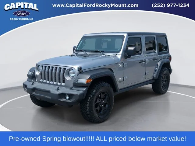 Used 2021 Silver Jeep Unlimited Sport S image 1