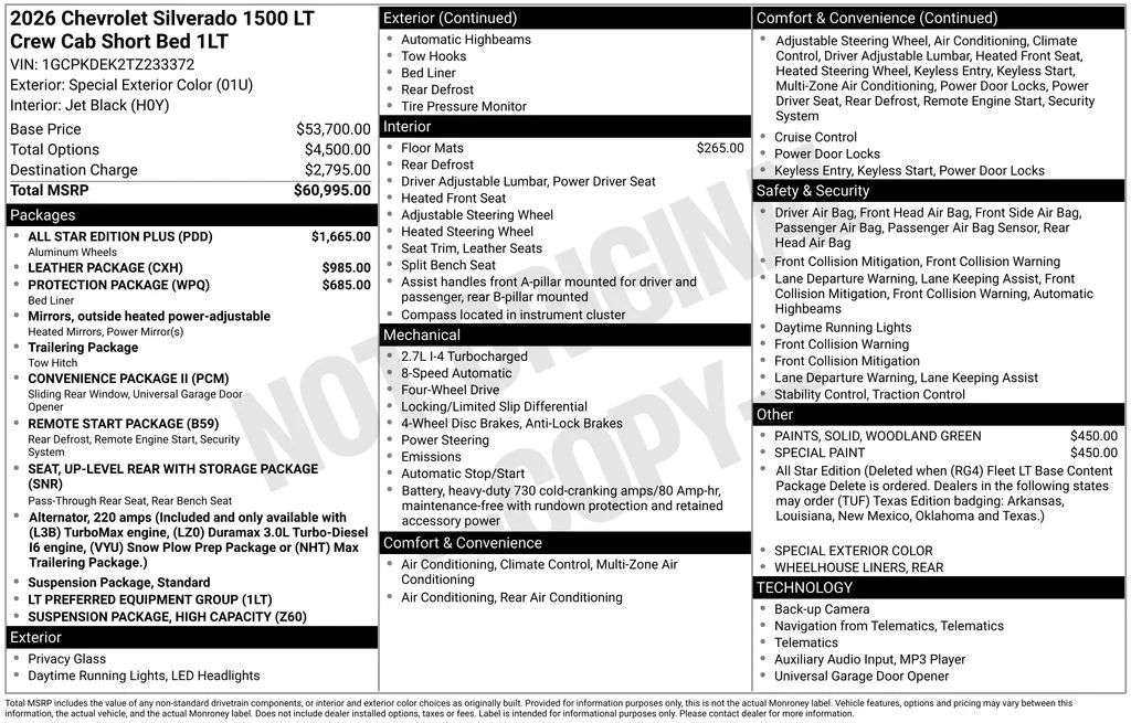New 2026 Special Exterior Color Chevrolet LT image 23