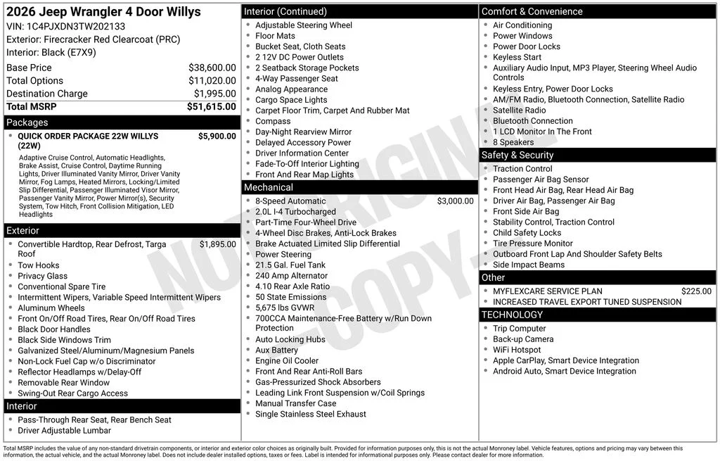 New 2026 Firecracker Red Clear-Coat Exterior Paint Jeep Willys image 7