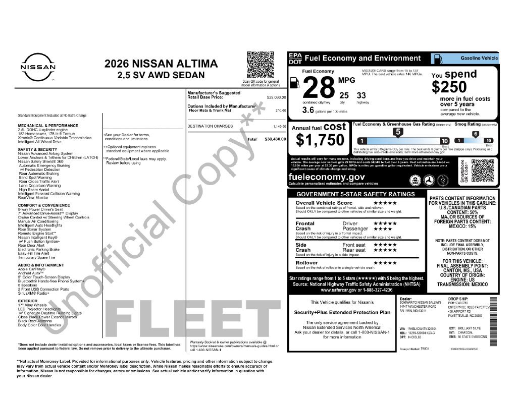 Used 2026 Silver Nissan 2.5 SV image 2