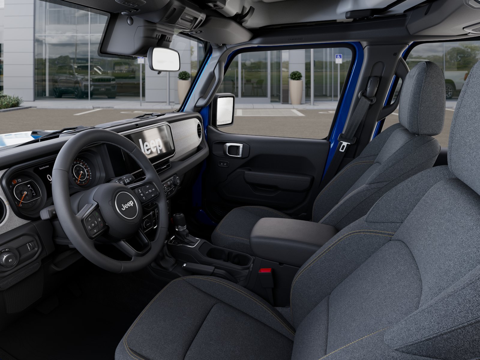 New 2025 Hydro Blue Pearl-Coat Exterior Paint Jeep 4-Door Sport S 4x4 image 48