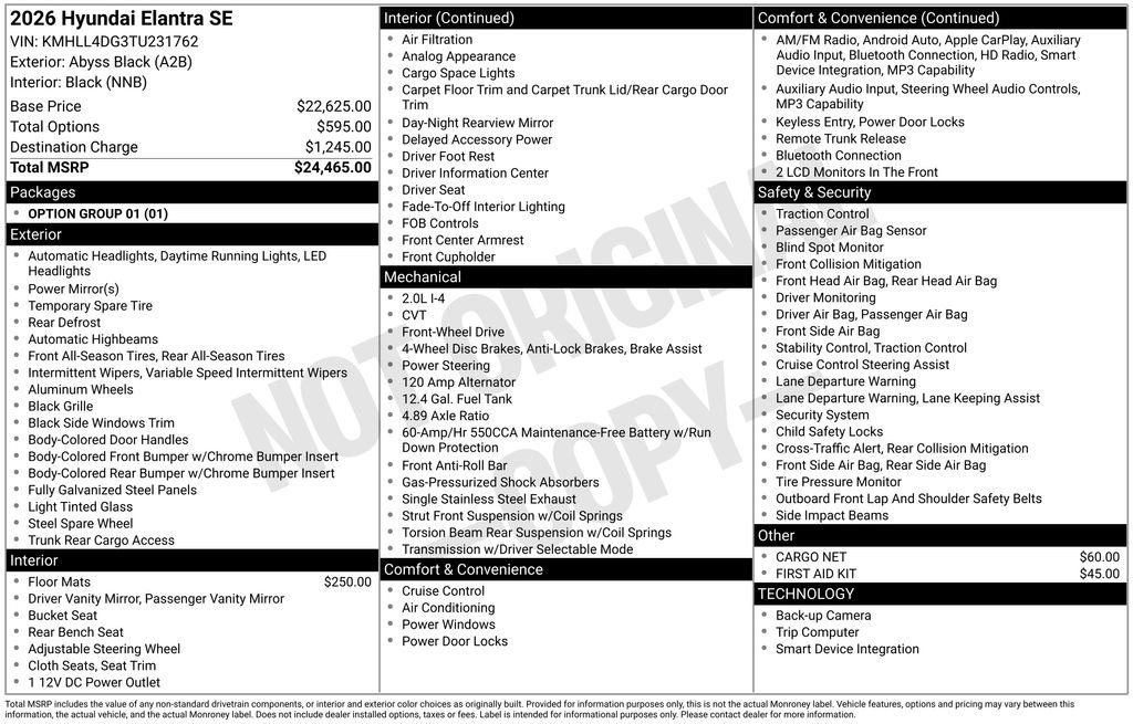 New 2026 Black Hyundai SE image 21