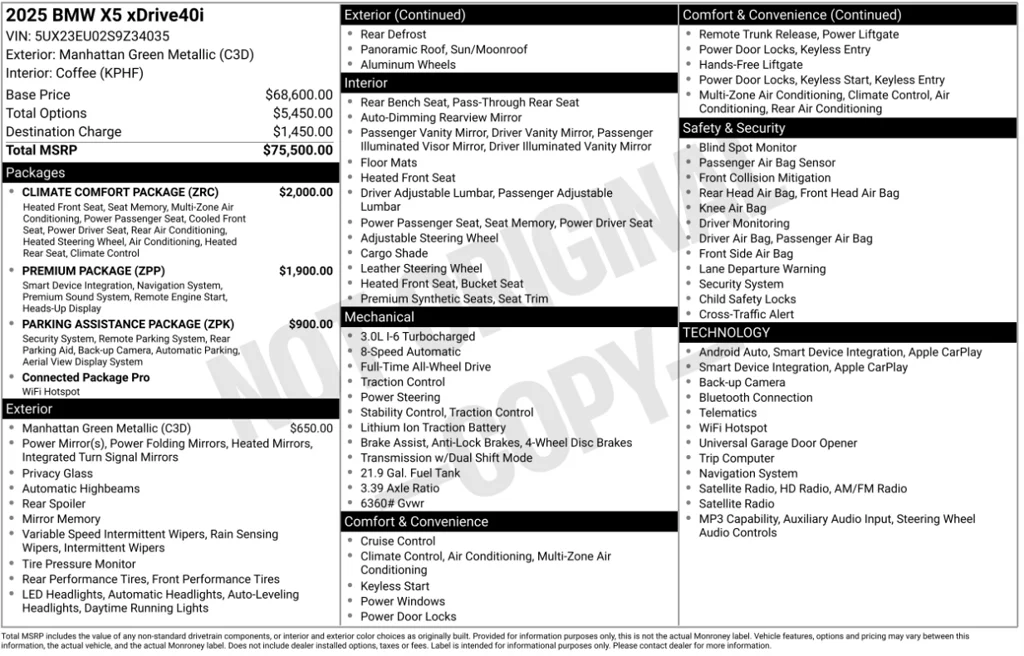 Certified Used 2025 Green Metallic BMW xDrive40i image 6