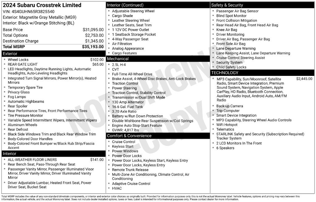 Used 2024 Gray Subaru Limited image 35