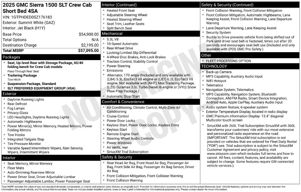 Used 2025 White GMC SLT image 10