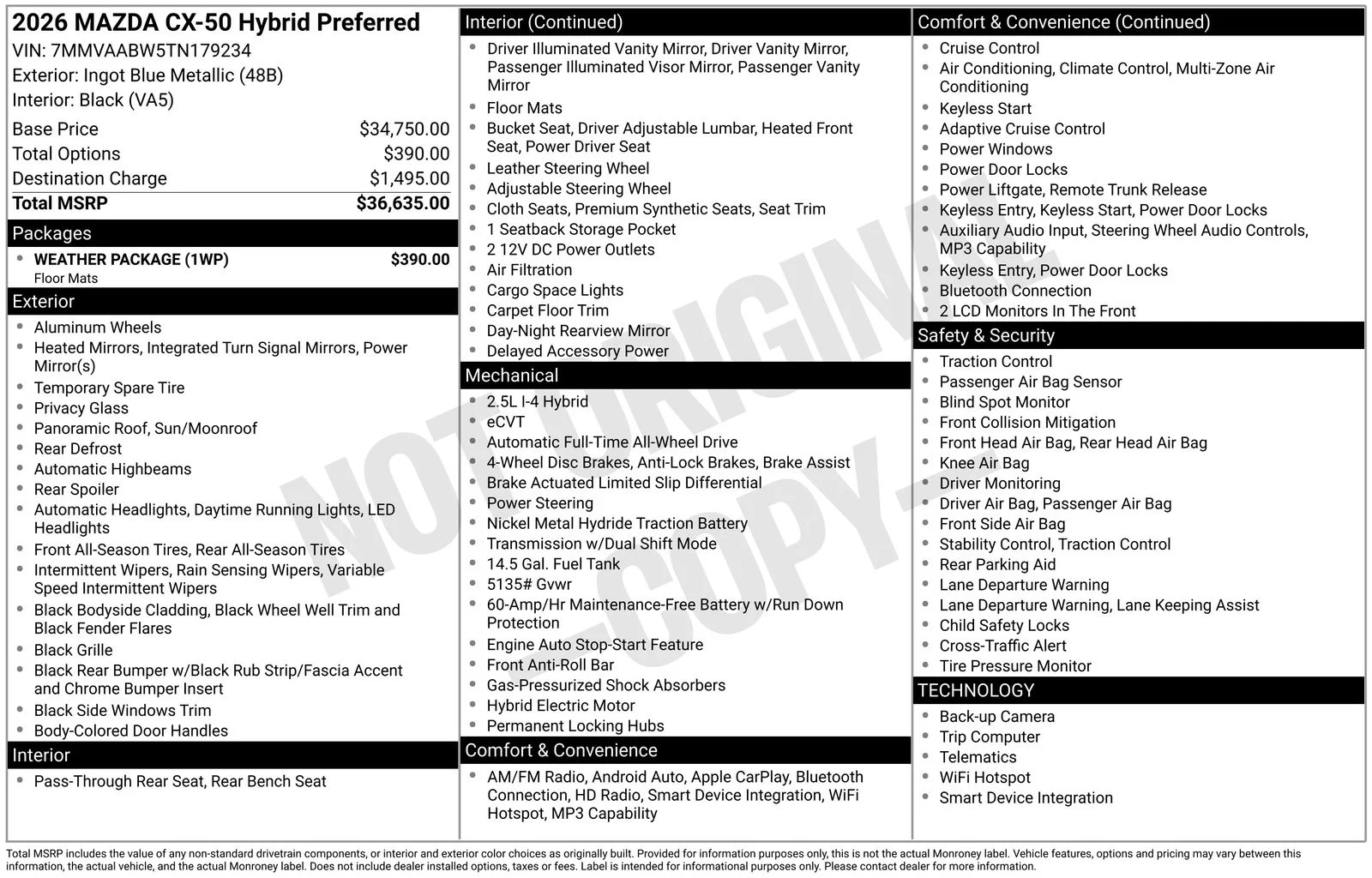 New 2026 Ingot Blue Metallic Mazda Preferred image 4