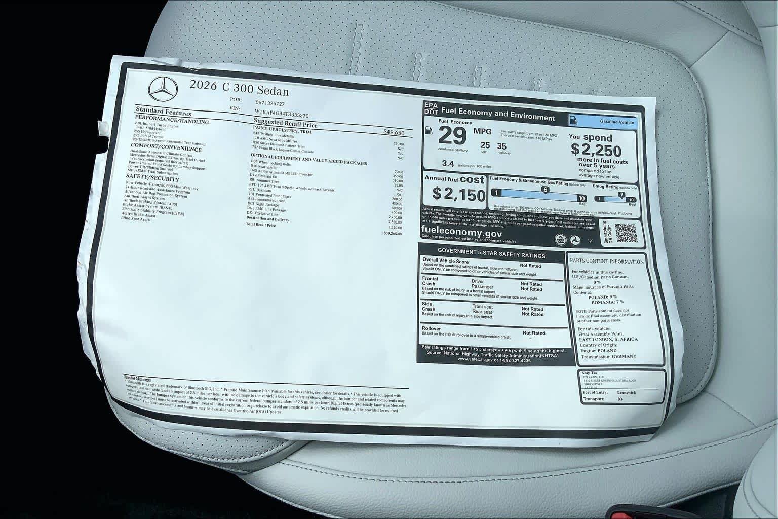 New 2026 Twilight Blue Metallic Mercedes-Benz C 300 image 19