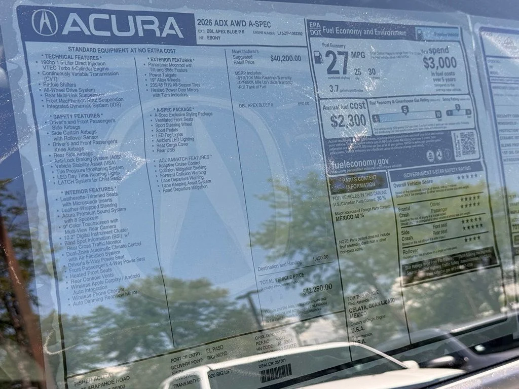 New 2026 Double Apex Blue Pearl II Acura A-Spec Package image 27