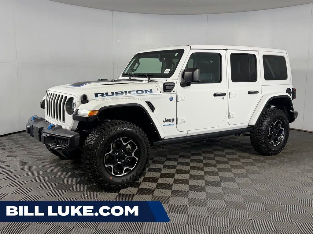 Used 2022 White Jeep Unlimited Rubicon 4xe image 1