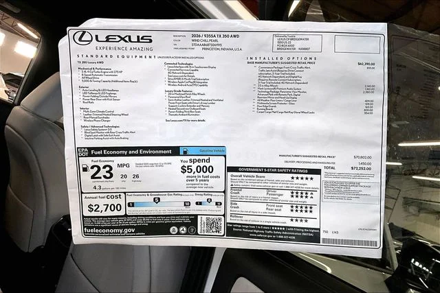 2026 Lexus TX 350 Luxury - Photo 14