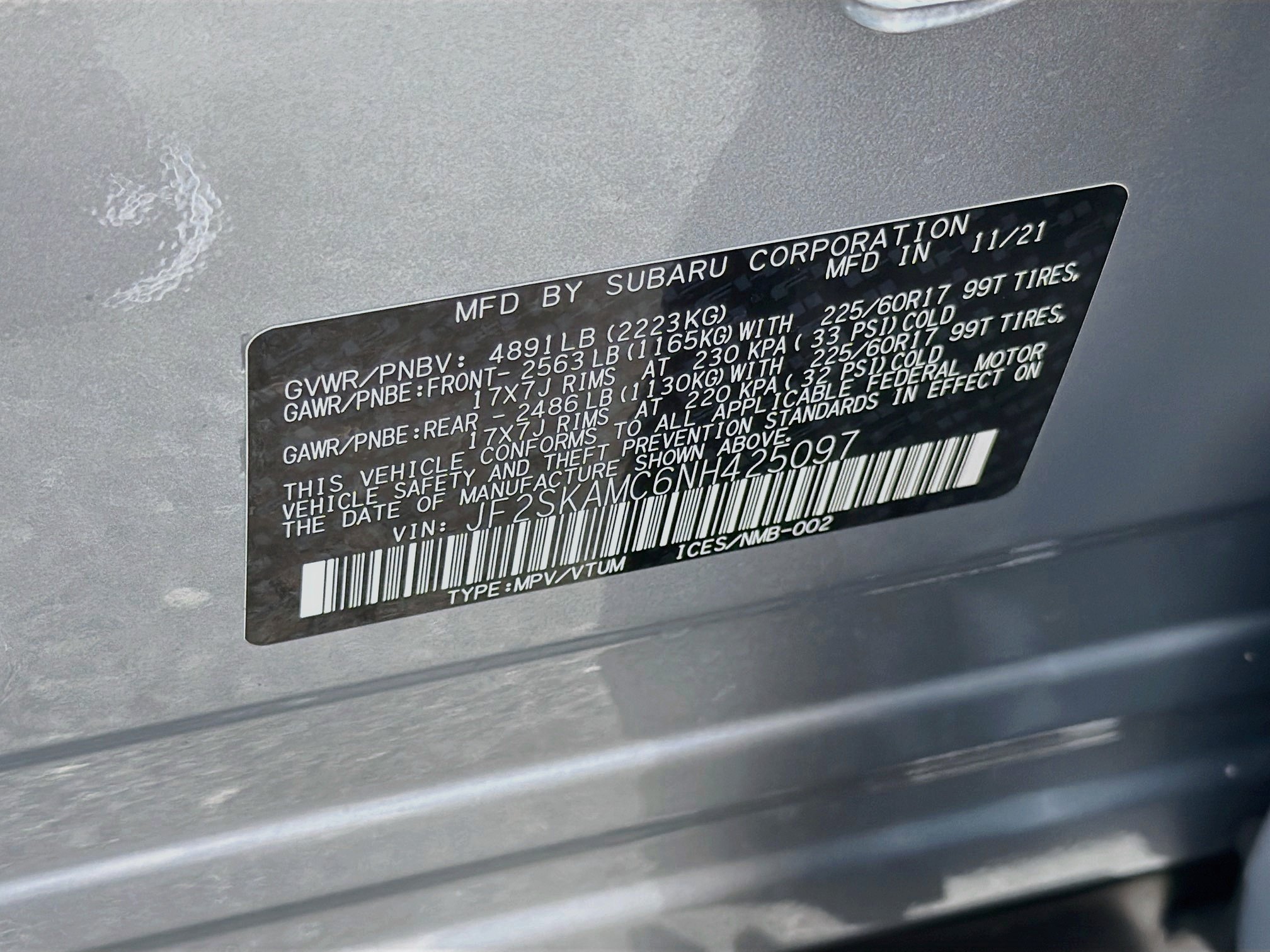 Used 2022 Ice Silver Metallic Subaru Wilderness image 46