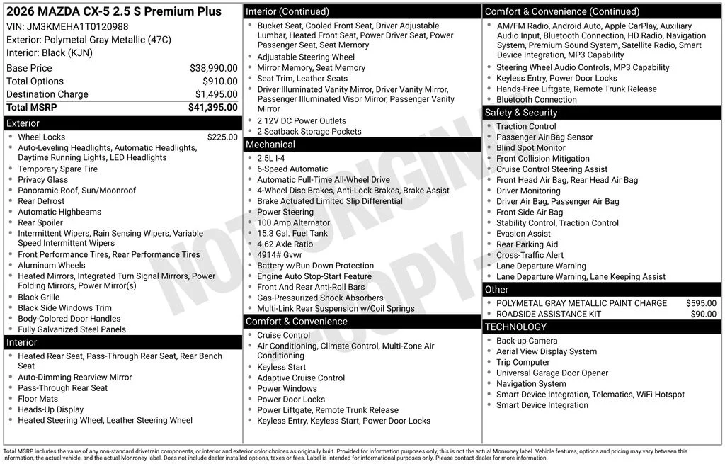 New 2026 Gray Mazda 2.5 S Premium Plus image 4