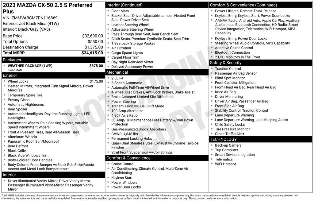 Used 2023 Black Mazda 2.5 S Preferred Plus Package image 6