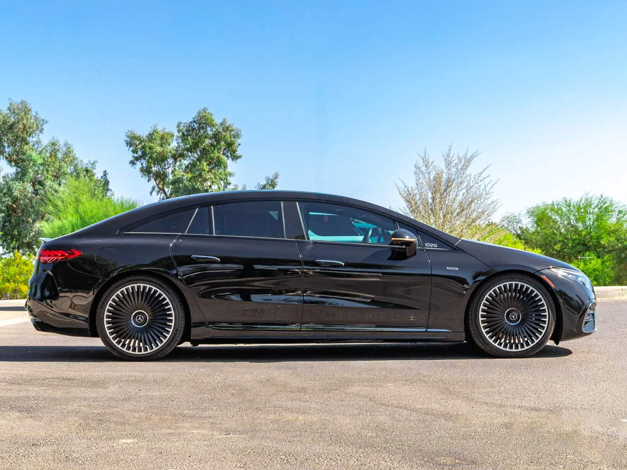Used 2022 Obsidian Black Metallic Mercedes-Benz AMG® EQS image 3