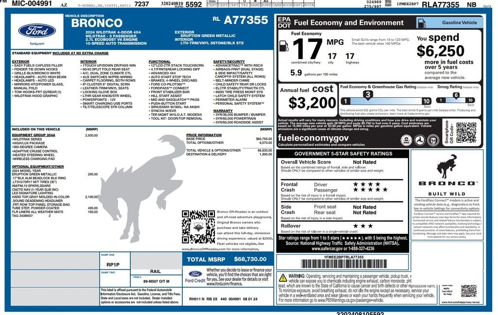 Certified Used 2024 Green Ford Wildtrak image 4