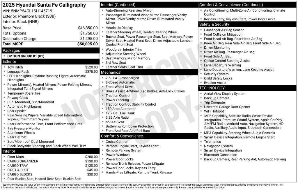 Certified Used 2025 Black Hyundai Calligraphy image 2