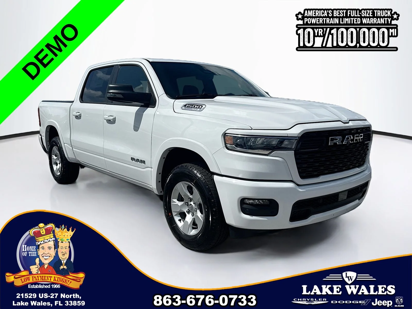 New 2026 Bright White Clear-Coat Exterior Paint RAM Big Horn/Lone Star image 1