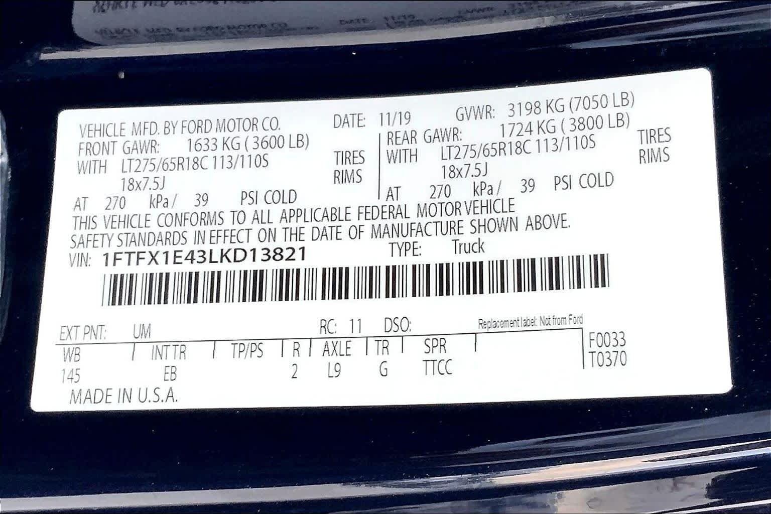Used 2020 Agate Black Ford LARIAT image 36