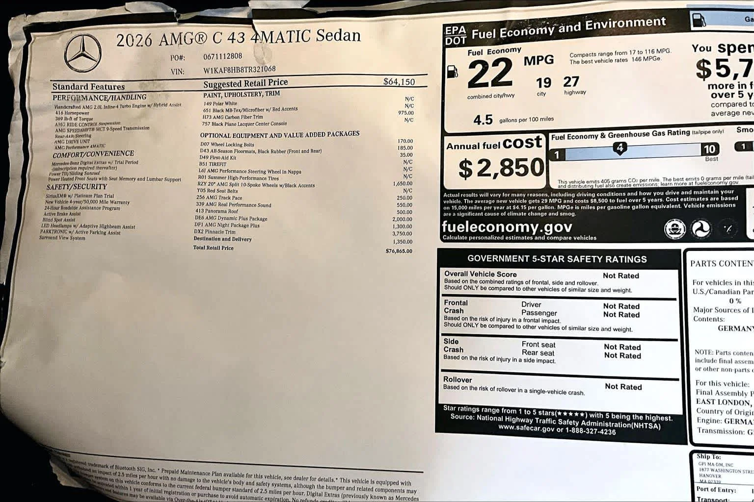 New 2026 Polar White Mercedes-Benz AMG® C 43 image 19