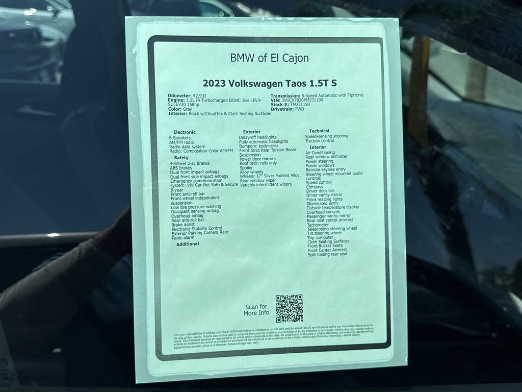 Used 2023 Platinum Gray Metallic Volkswagen 1.5T S image 10