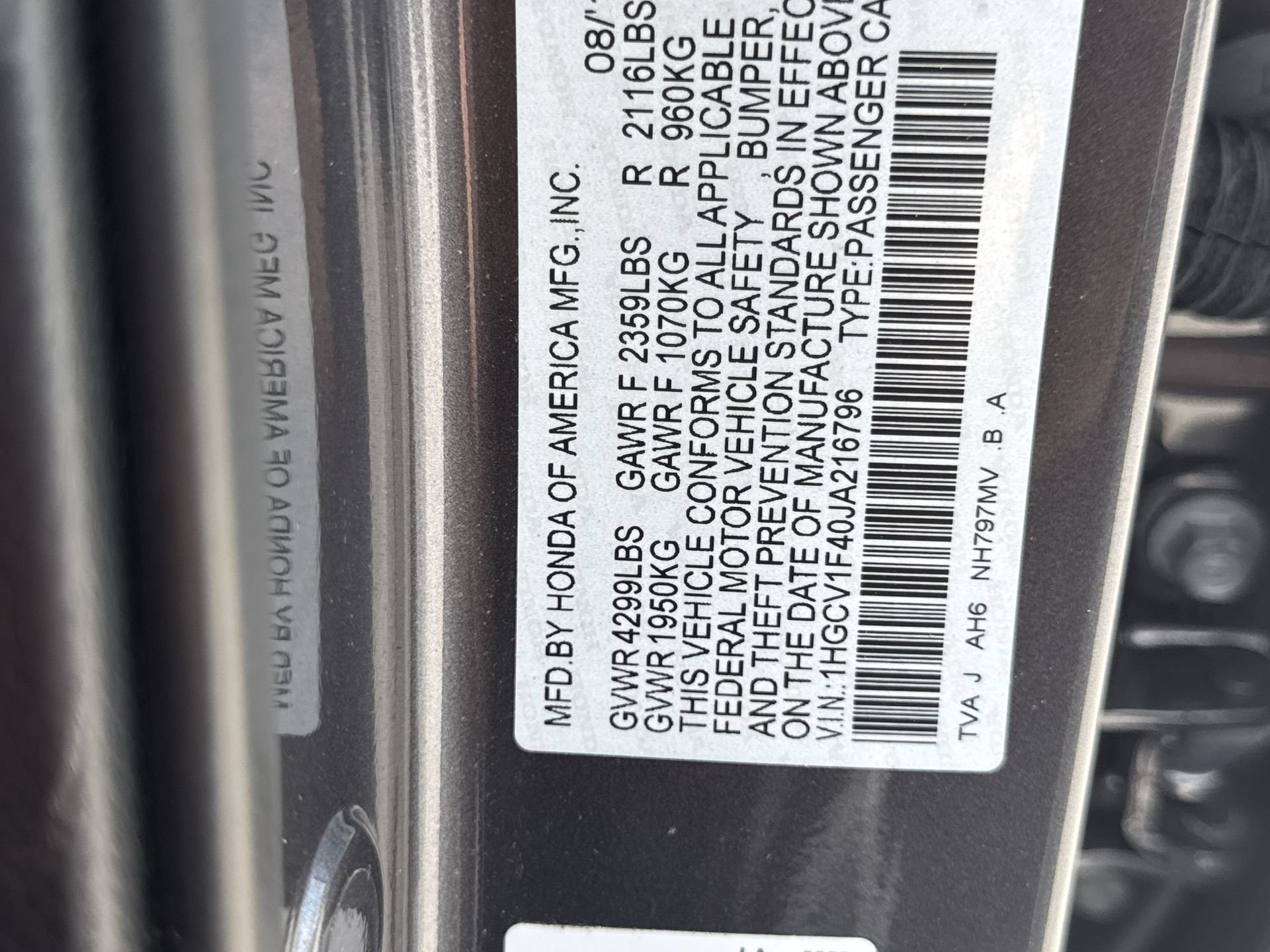 Used 2018 Modern Steel Metallic Honda EX 1.5T image 35