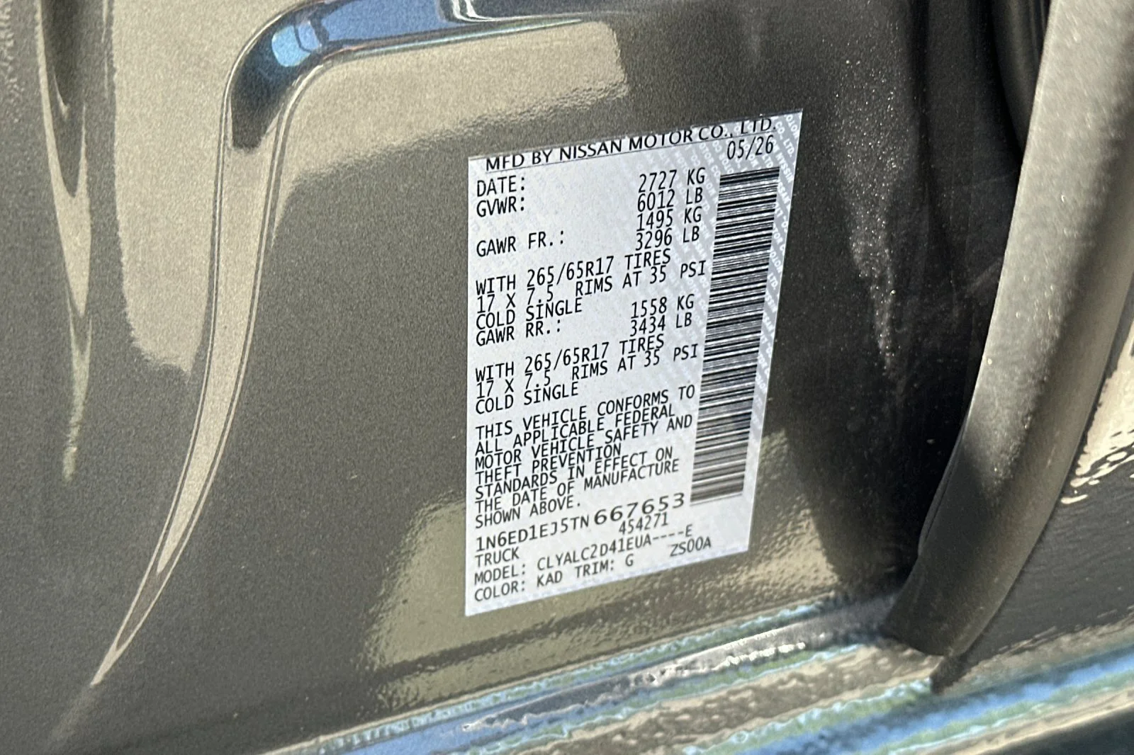 New 2026 Gun Metallic Nissan Crew Cab SV image 25