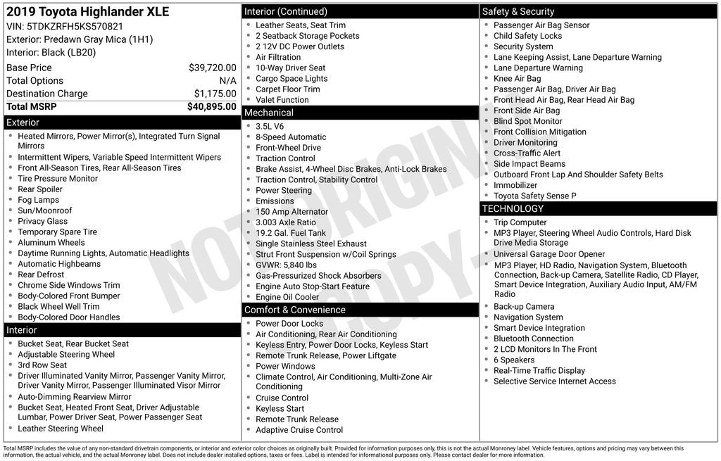 Used 2019 Gray Toyota XLE image 6