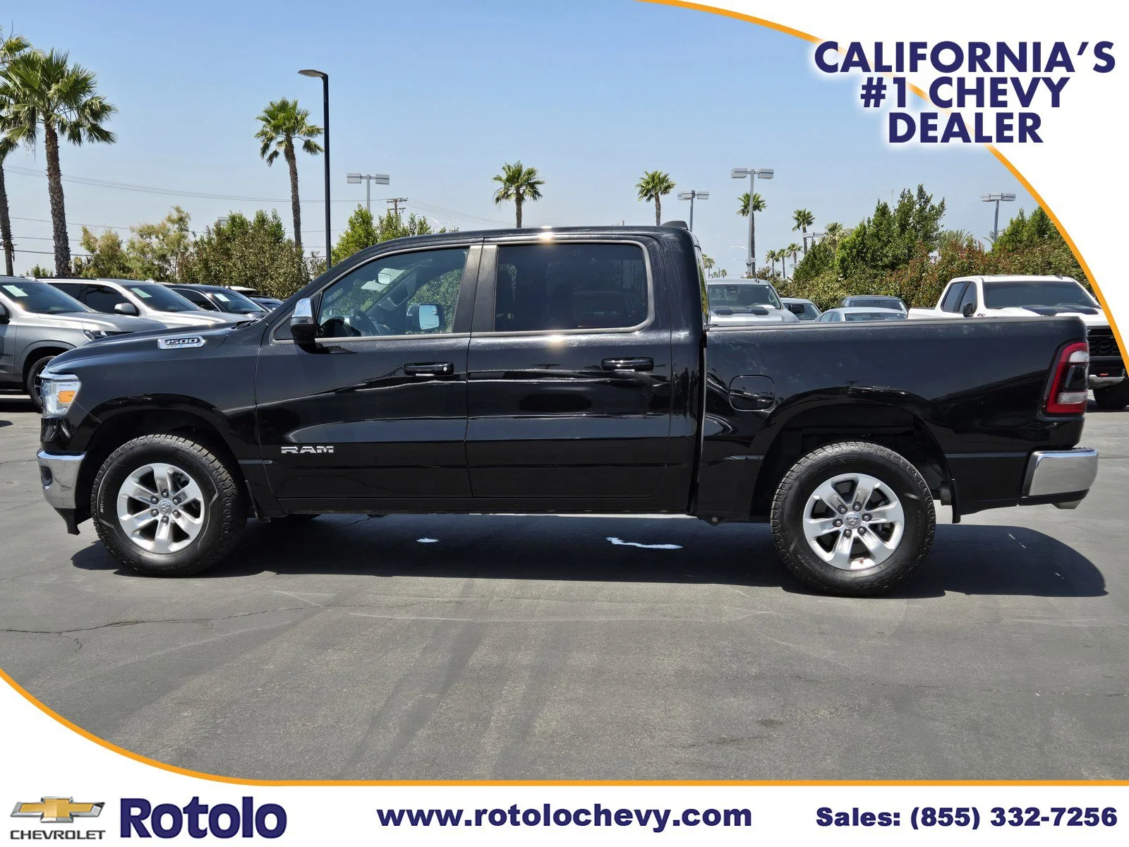 Used 2024 Diamond Black Crystal Pearlcoat Ram Laramie image 4