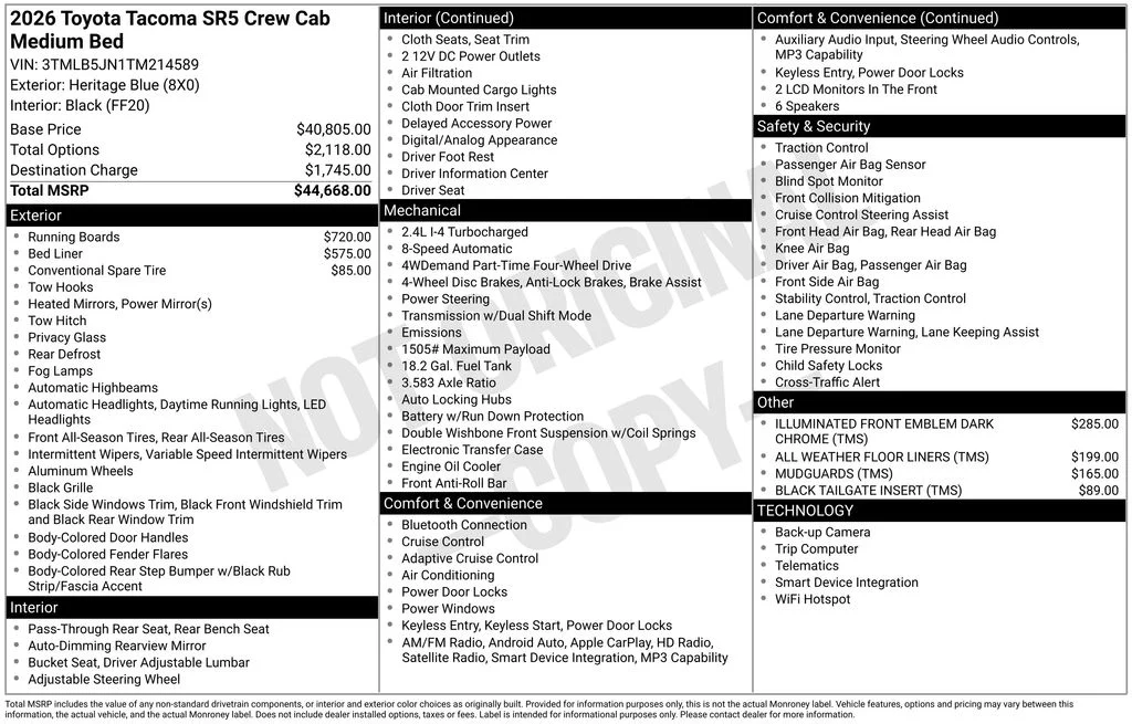 Used 2026 Blue Toyota SR5 image 2