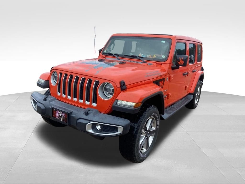 Used 2019 Orange Jeep Unlimited Sahara image 2