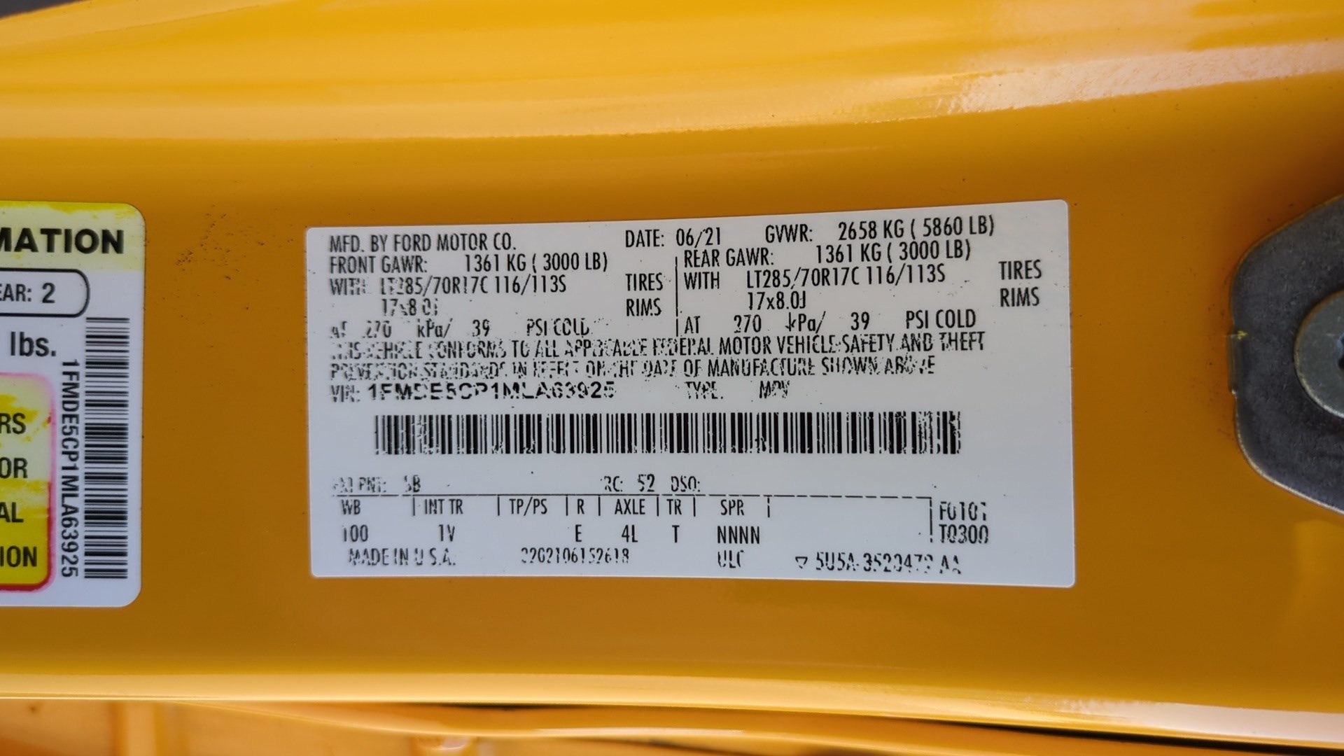 Used 2021 Orange Metallic Ford Badlands image 33