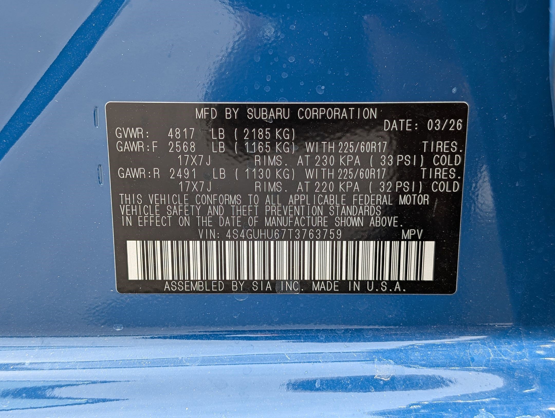 New 2026 GEYSER BLUE Subaru Wilderness image 16