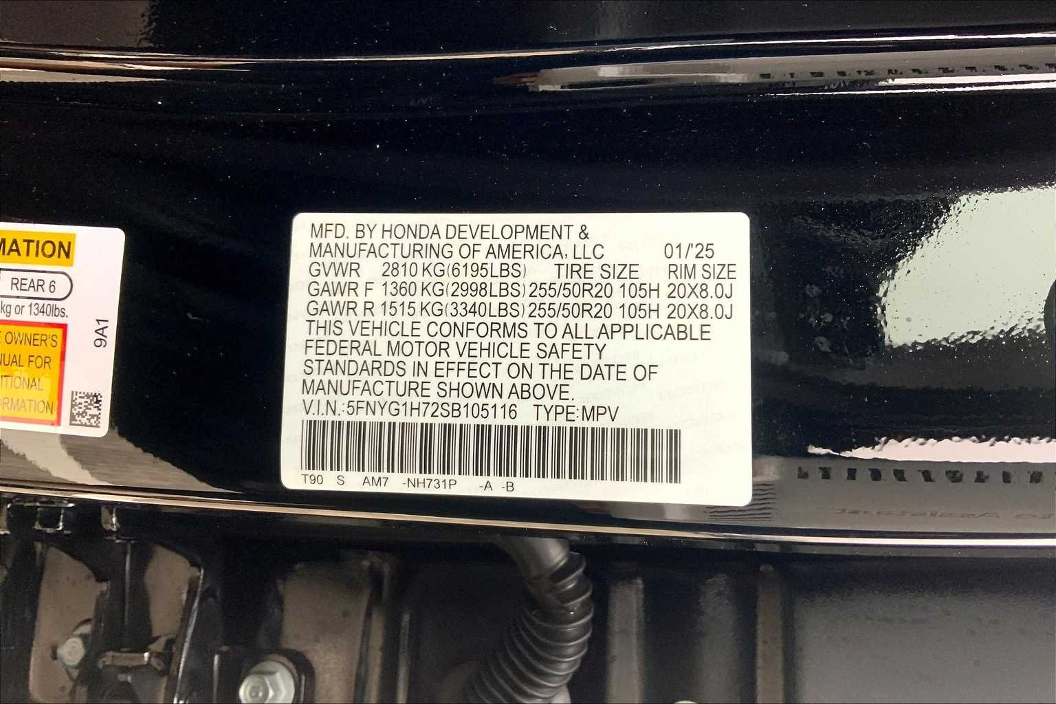 Used 2025 Crystal Black Pearl Honda Touring image 18