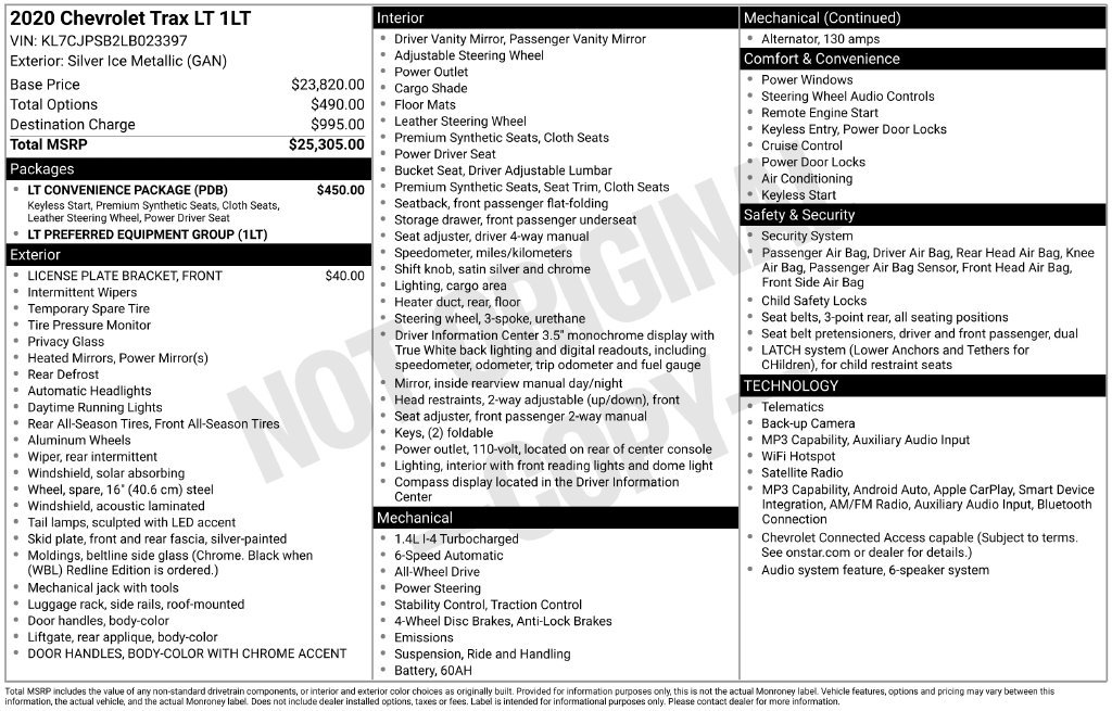 Used 2020 Silver Chevrolet LT image 2