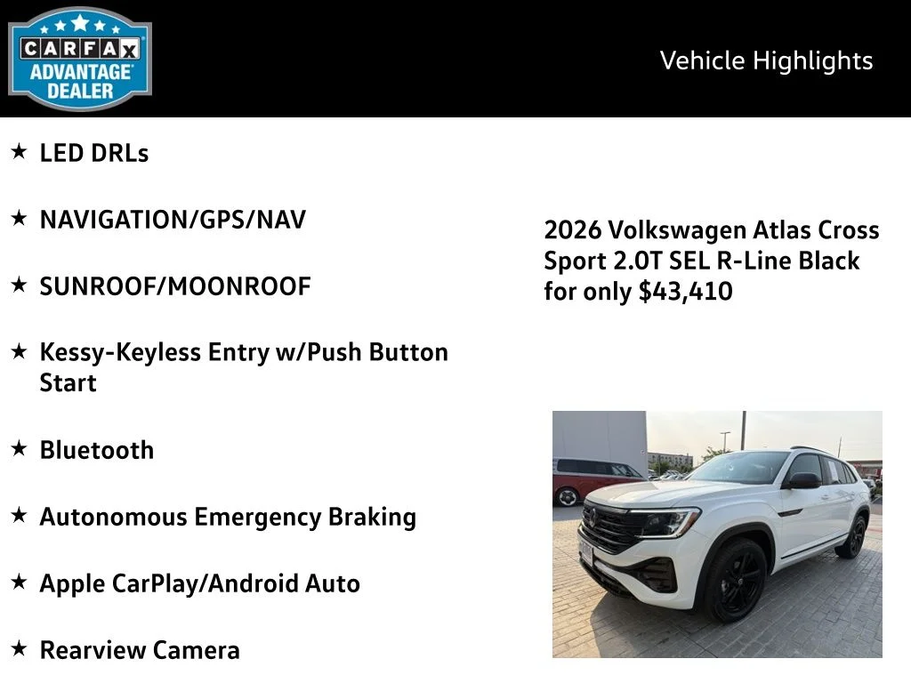 Certified Used 2026 White Volkswagen 2.0T SEL R-Line Black image 4