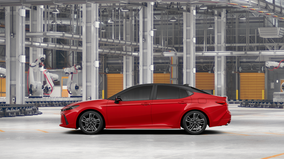 New 2027 Supersonic Red with Midnight Black Metallic roof Toyota XSE image 4