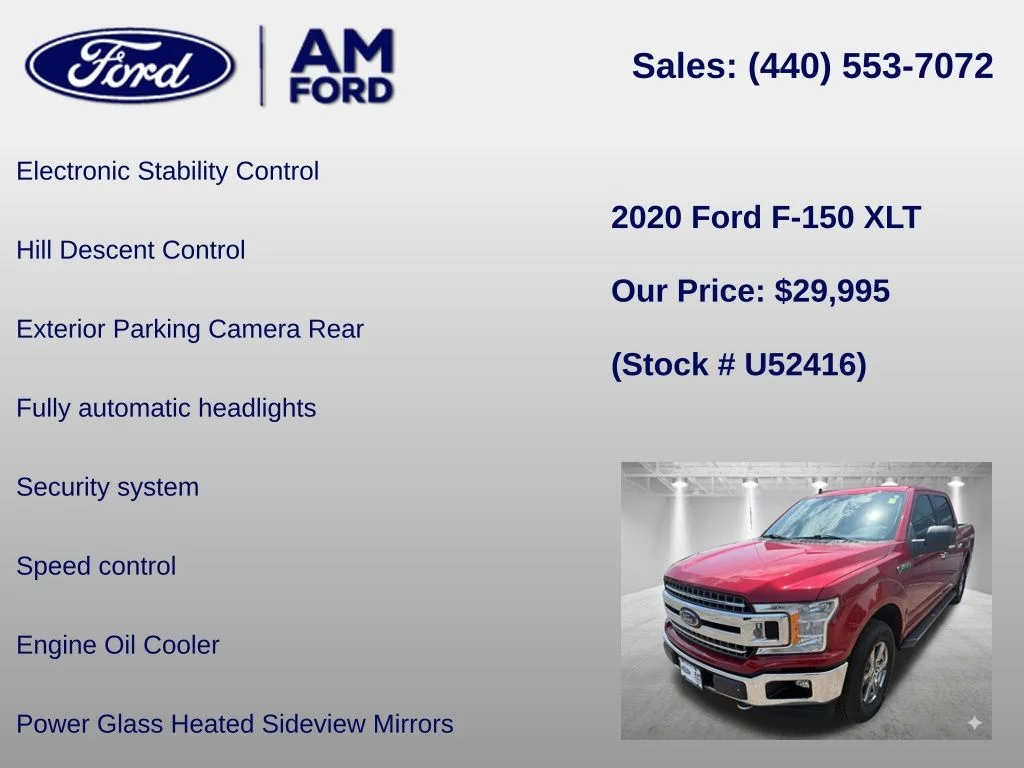Certified Used 2020 Red Metallic Ford XLT image 36