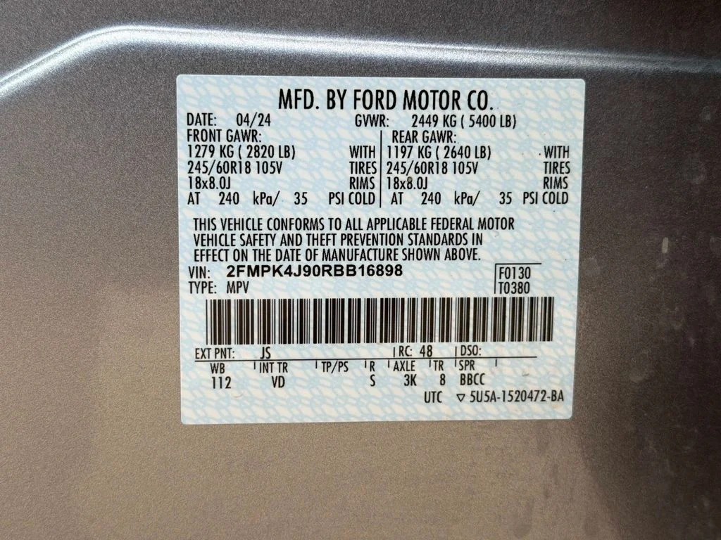 Used 2024 Iconic Silver Metallic Ford SEL image 32