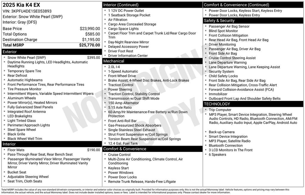 Used 2025 White Kia EX image 22
