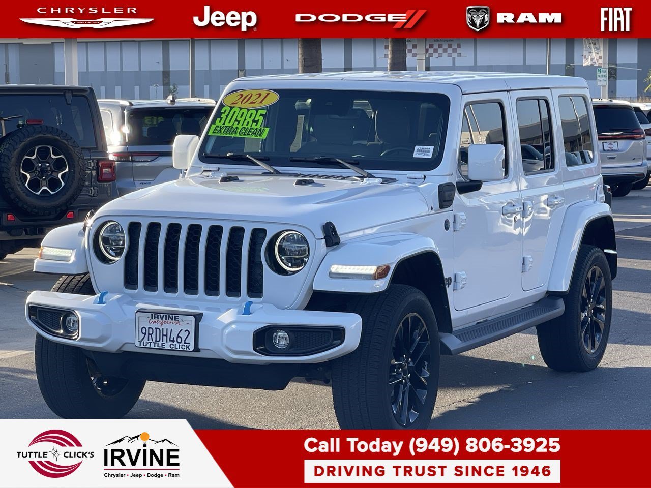 Used 2021 Bright White Clearcoat Jeep Unlimited Sahara High Altitude image 3