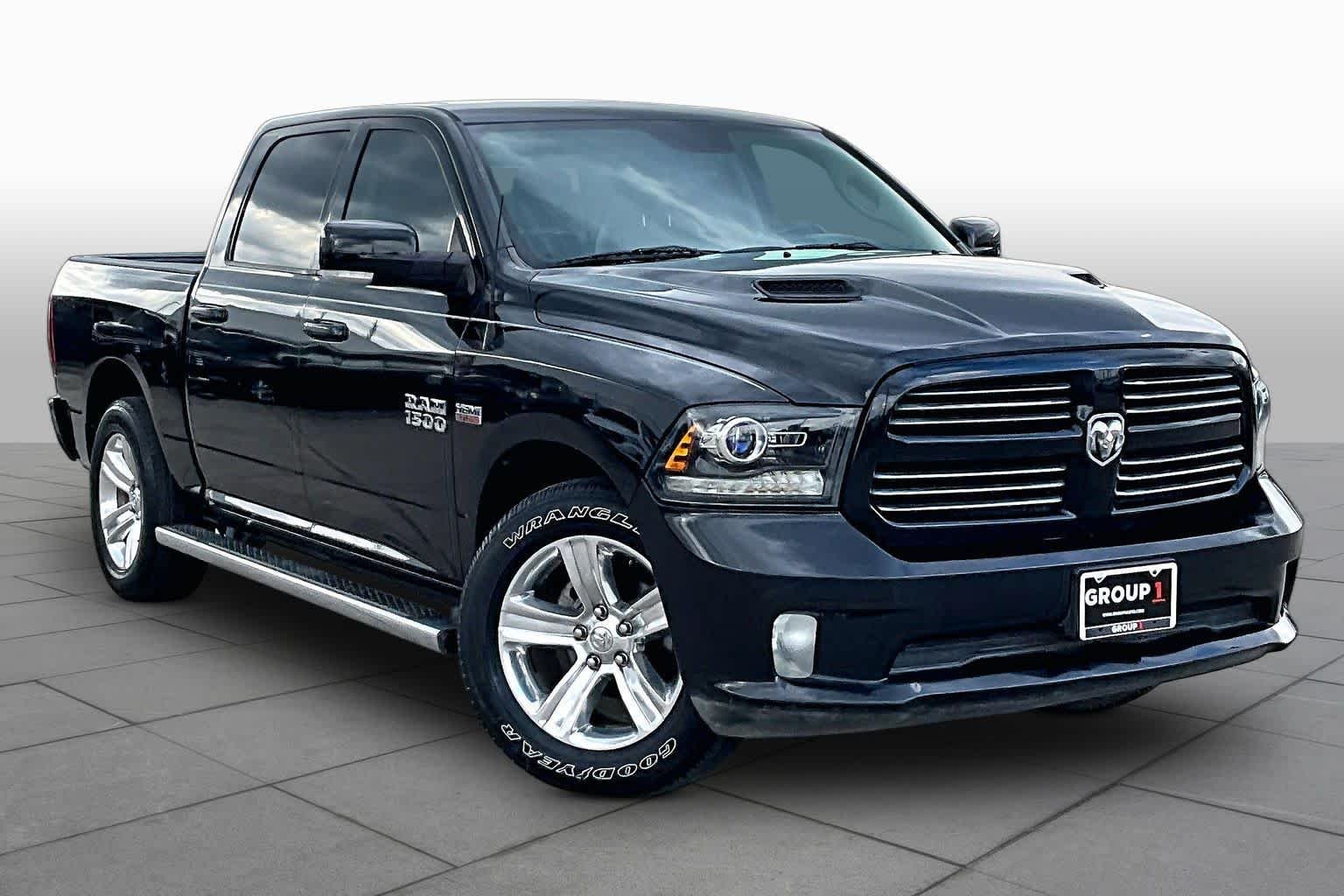 Used 2017 Brilliant Black Crystal Pearlcoat Ram Sport image 3