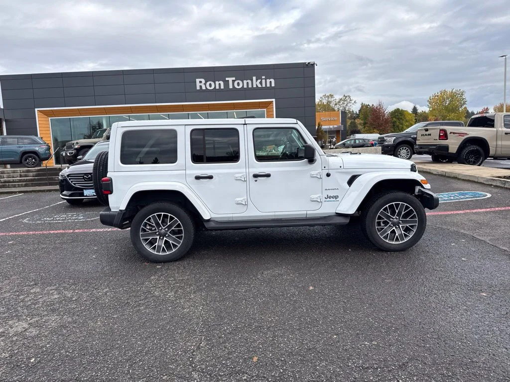 Used 2023 Bright White Clearcoat Jeep Sahara 4xe image 10