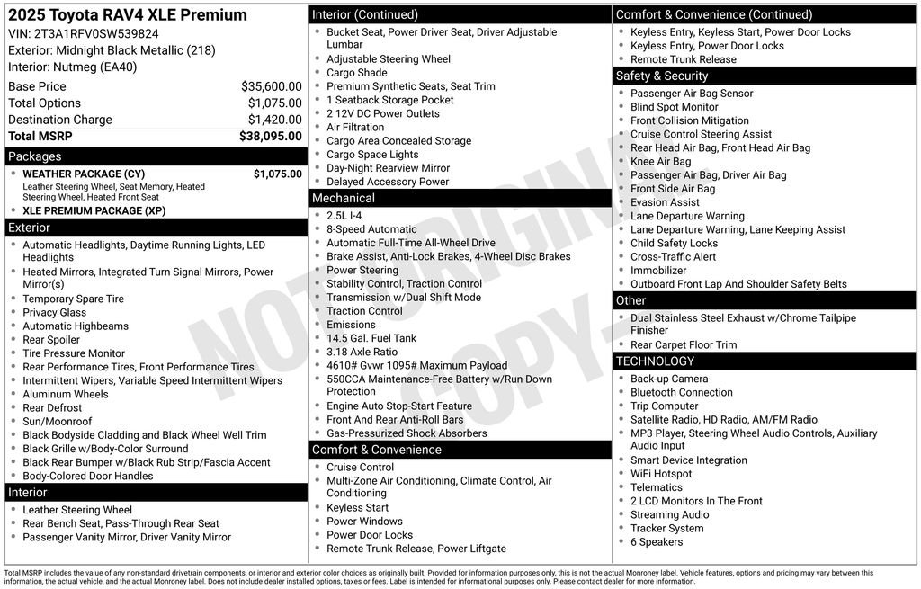 Used 2025 Black Toyota XLE Premium image 39