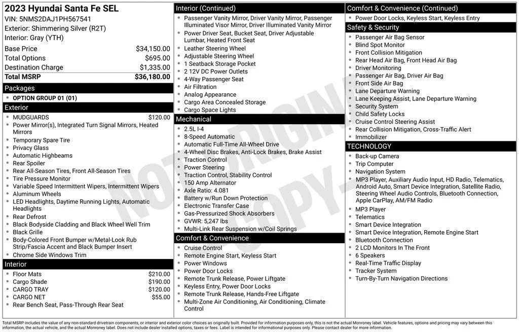 Used 2023 Silver Hyundai SEL image 42