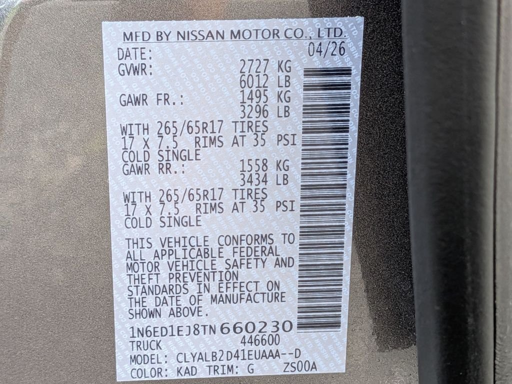 New 2026 Gun Metallic Nissan Crew Cab SV image 30